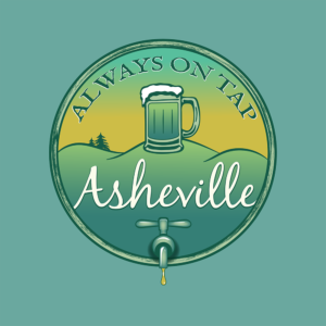 Asheville, North Carolina "Always On Tap" beer merchandise design.