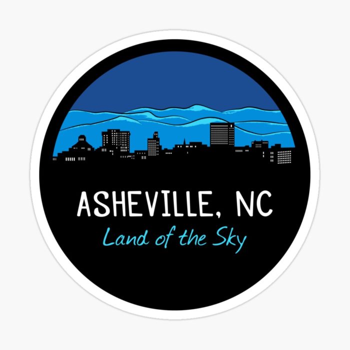 Asheville, North Carolina "Land of the Sky" cityscape merchandise.