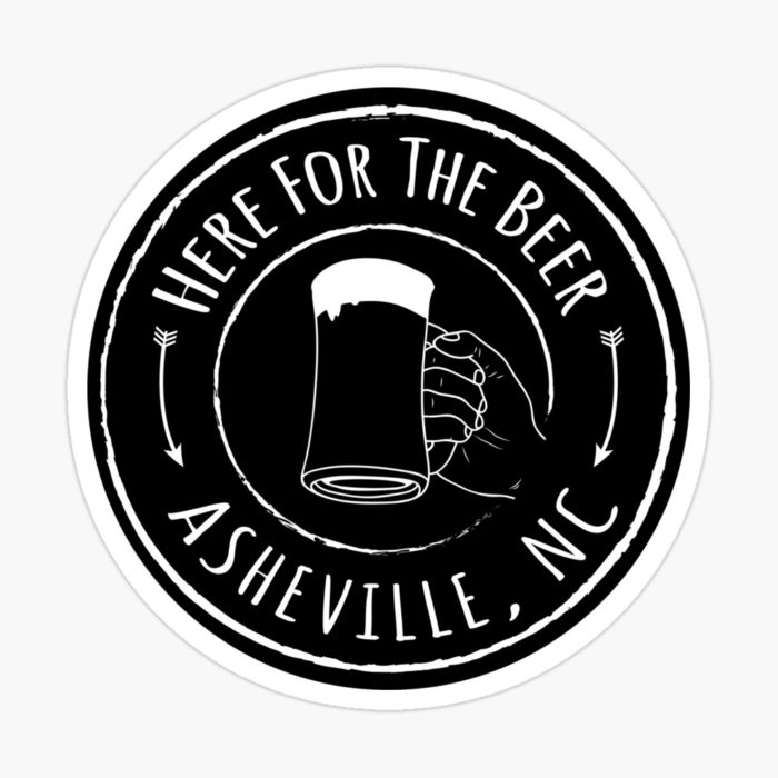 Asheville, North Carolina "Here For The Beer" merchandise design.