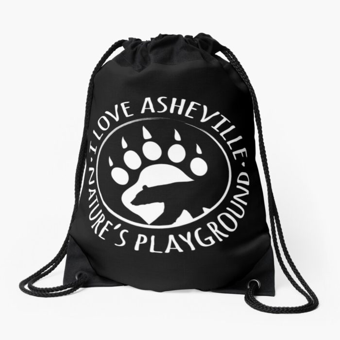 I love Asheville design with a black bear inside a paw print.