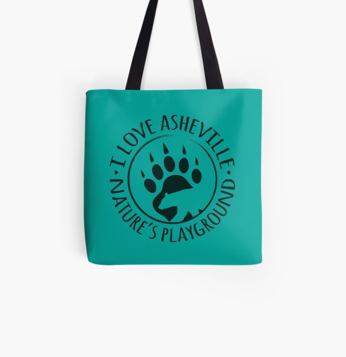 I love Asheville design with a black bear inside a paw print.