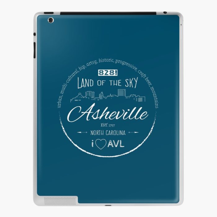 Asheville, North Carolina word cloud design merchandise.