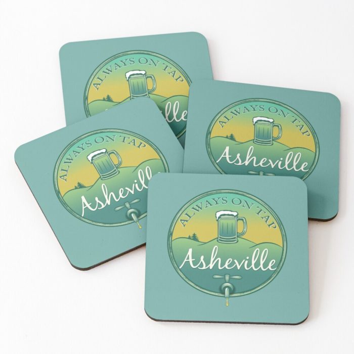 Asheville, North Carolina "Always On Tap" beer merchandise design.