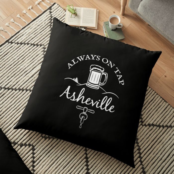 Asheville, North Carolina "always on tap" beer merchandise design.