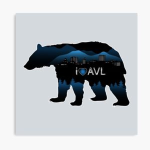 I Love AVL - Black Bear Cityscape